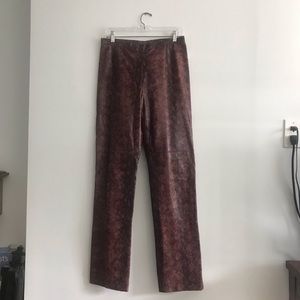 Christina Perrin leather pants ( python print)  size 12, beautiful!!